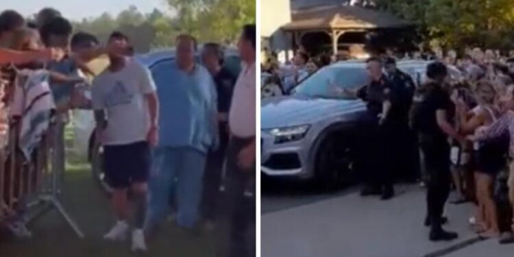 Messi accueilli en héros devant sa maison à Rosario