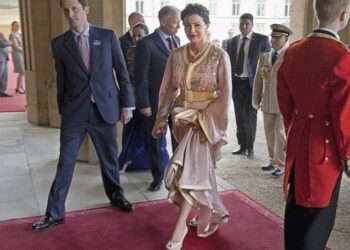 La Princesse Lalla Meryem prend part à une réception offerte aux hautes personnalités venues assister au couronnement du Roi Charles III