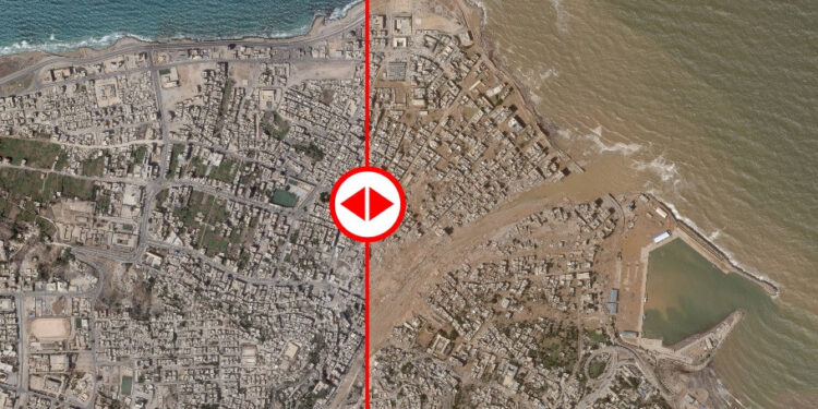 Libye : Derna perd 25% de sa surface selon images satellites