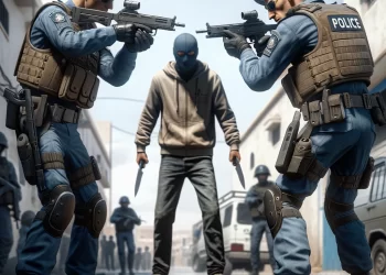 Deux policiers tirent sur un individu dangereux pour le maîtriser