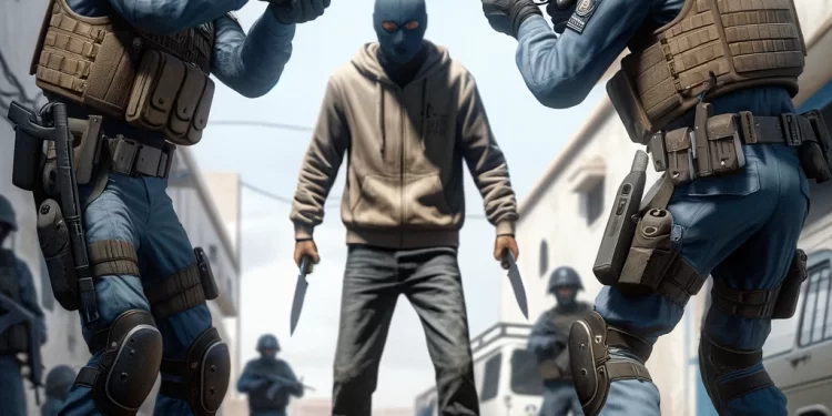 Deux policiers tirent sur un individu dangereux pour le maîtriser