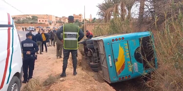 Accident de bus à Tineghir : Au moins 20 blessés et des cas très critiques