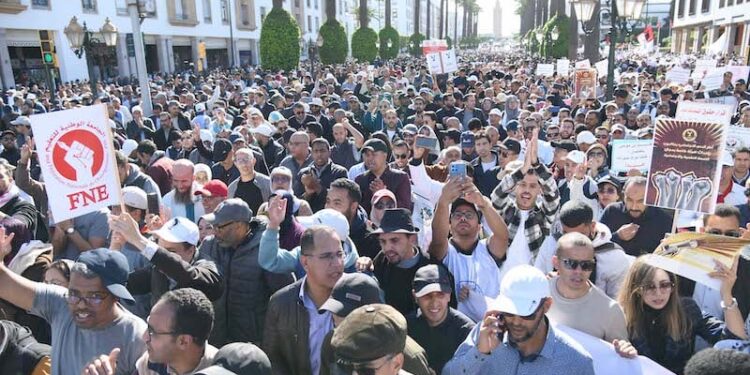 Les rues de Rabat témoignent d’une mobilisation massive des enseignants