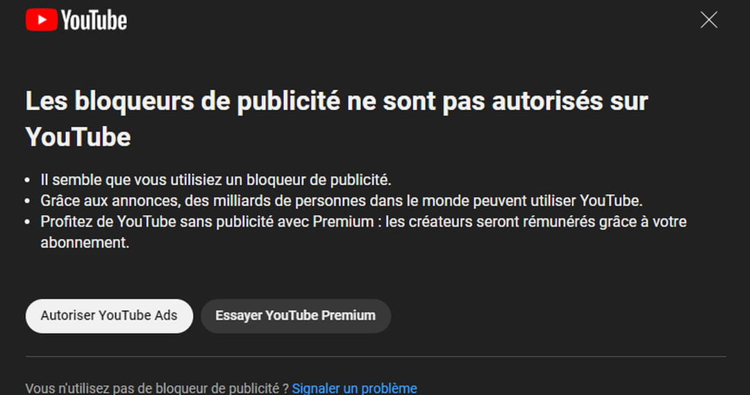YouTube menace de bloquer les utilisateurs d&rsquo;AdBlock