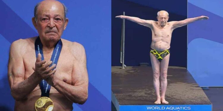 À 100 ans, il pulvérise un record de plongeon aux Championnats du monde!