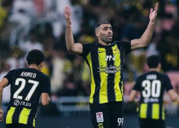 Abderrazak Hamdallah marque deux buts contre Munir Mohamedi