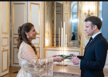 Samira Sitail, nouvelle ambassadrice du Maroc en France, présente ses lettres de créance à Emmanuel Macron