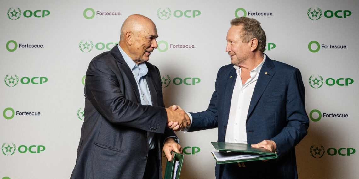 Une alliance stratégique : Le Groupe OCP et Fortescue Énergie s&rsquo;unissent pour l&rsquo;énergie verte au Maroc