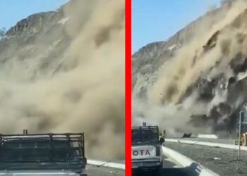 Arabie Saoudite: Un Éboulement Imminent Évite de Justesse des Véhicules en Mouvement (Vidéo)