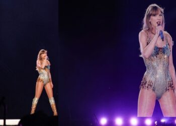 photo modifiée de Taylor Swift en train de chanter