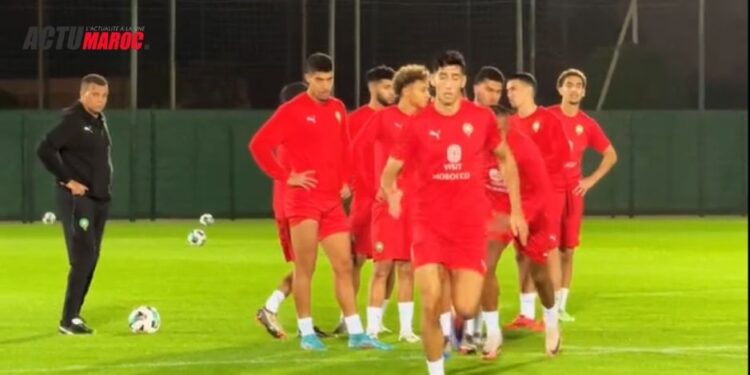 Dernière séance d’entraînement des Lions de l’Atlas avant d’affronter le Lesotho