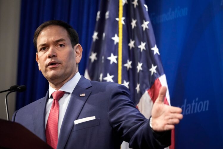 WASHINGTON, DC - MARCH 29:  Sen. Marco Rubio (R-FL) speaks at the Heritage Foundation March 29, 2022 in Washington, DC. Rubio discussed the conflict in Ukraine and the challenges posed to the United States from China. (Photo by Drew Angerer/Getty Images)