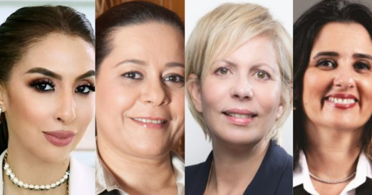 De gauche à droite : Salwa Idrissi Akhannouch, Miriem Bensaleh-Chaqroun, Nezha Hayat et Lamia Tazi