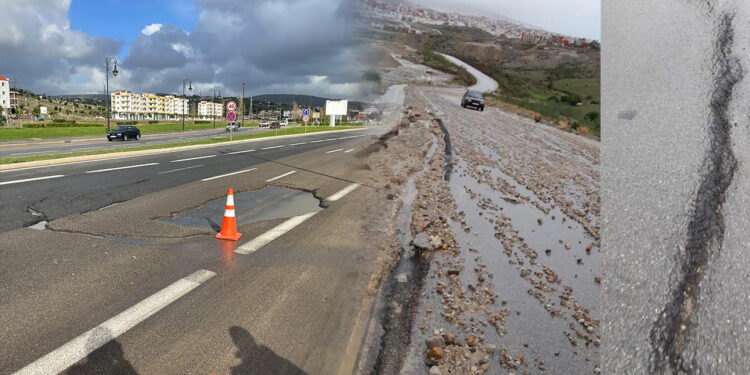 Tanger : Des routes refaites s’effondrent après la pluie, où est le contrôle ?