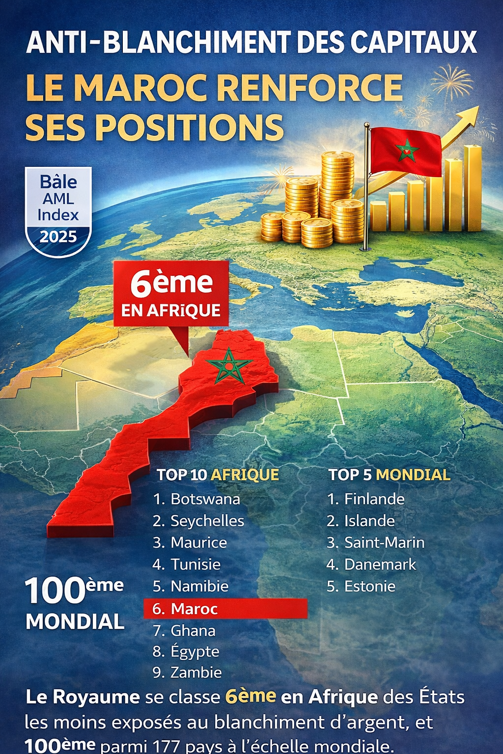 Blanchiment d’argent : Rabat en “risque modéré”, un signal positif