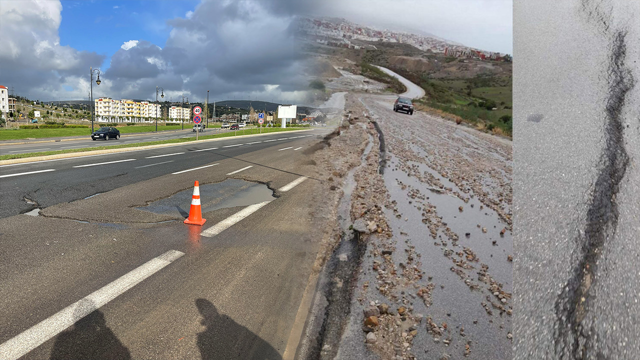 Qui protège l’argent public ? : une route neuve à 4 millions de dirhams s’effondre près de Tanger