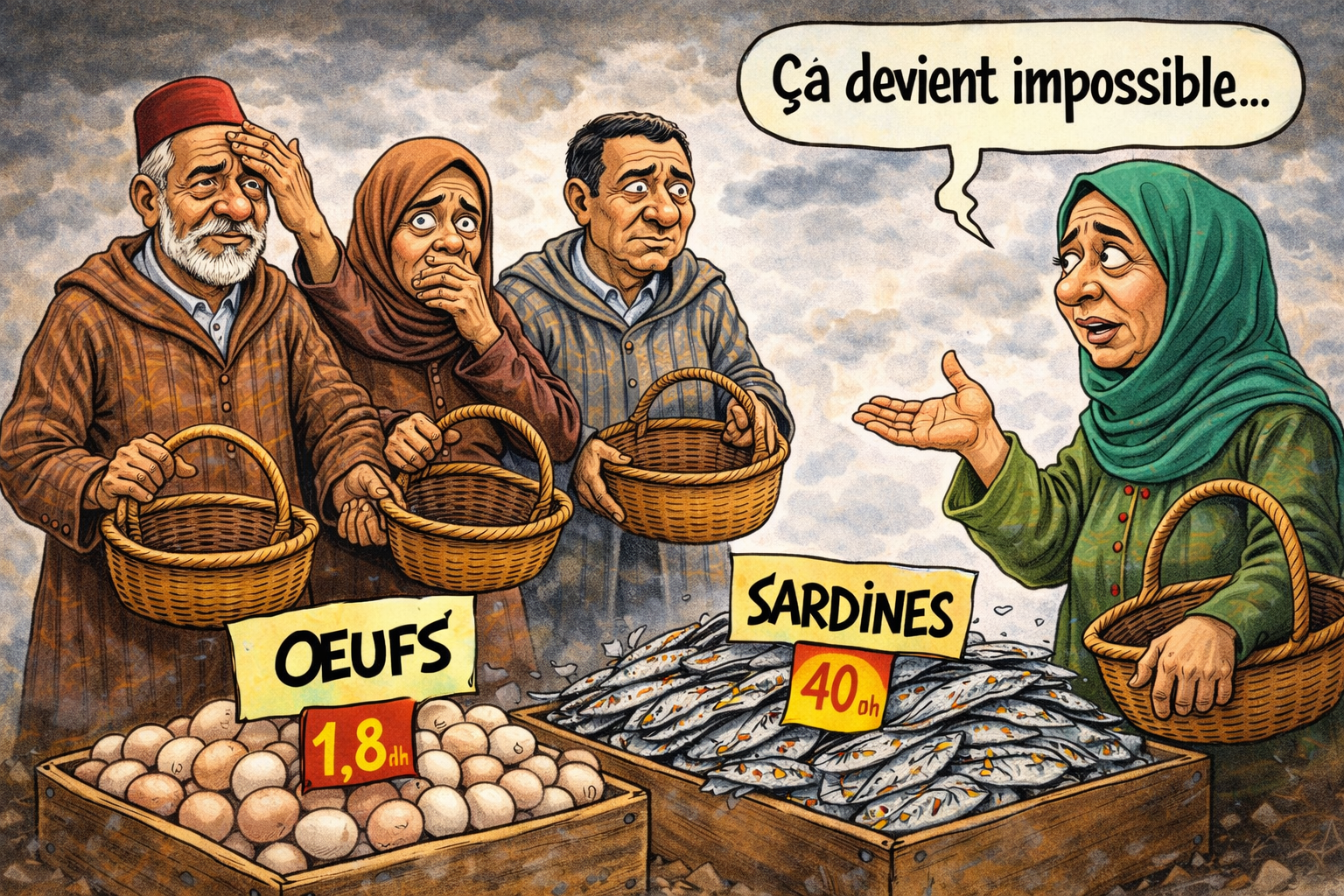 Ramadan hivernal et un climat social chaud : des œufs et des sardines pour les plus démunis