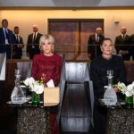 Les Princesses Lalla Khadija Lalla Meryem et Lalla Hasna assistent avec Brigitte Macron au spectacle inaugural du Theatre Royal de Rabat