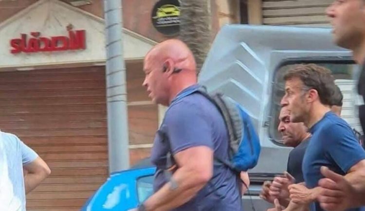 macron running in macron - 1